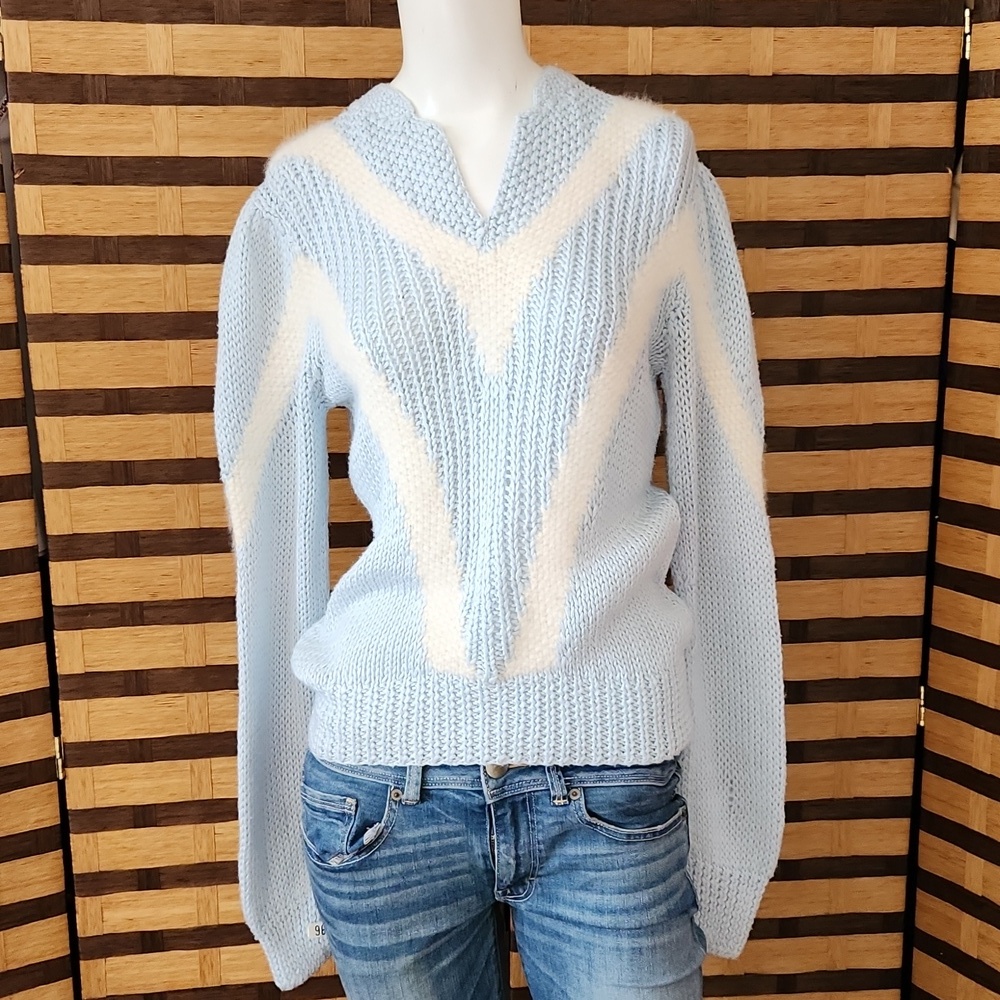 Angora cable sweater